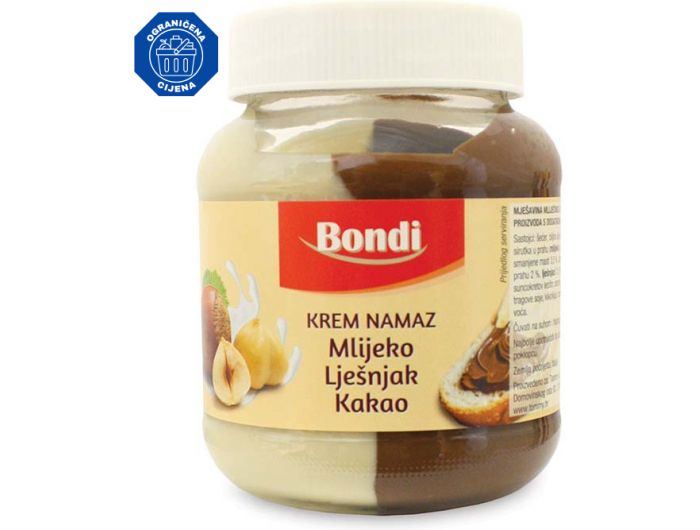 Bondi Krémová pomazánka kakao a vanilka 350g