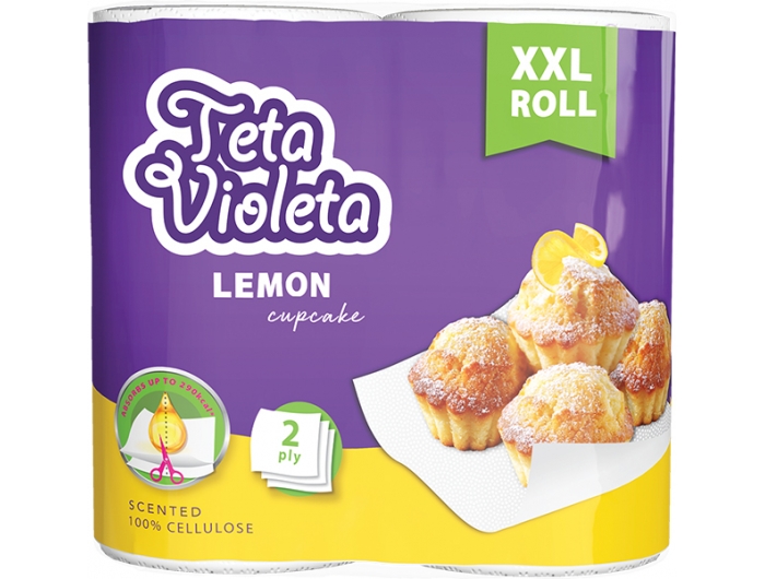 Teta Violeta papirnati ručnik dvoslojni 2 role