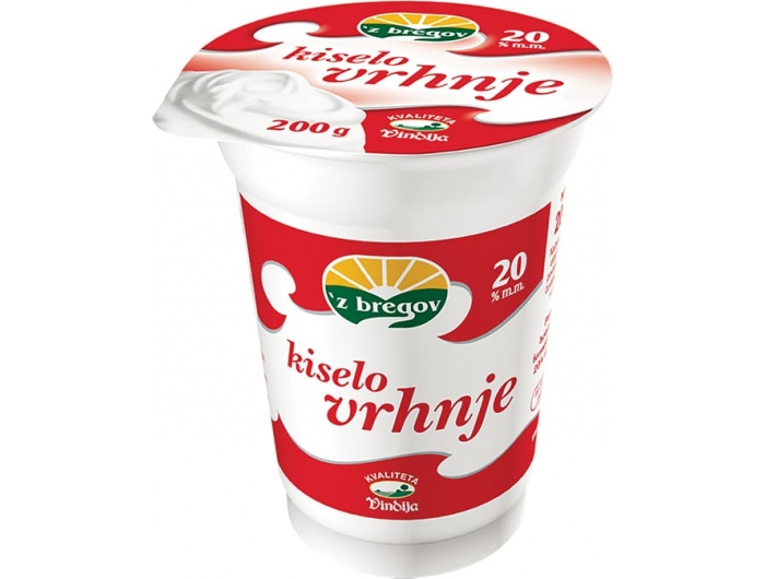Vindija 'z bregov kiselo vrhnje 20% m.m. 200 g
