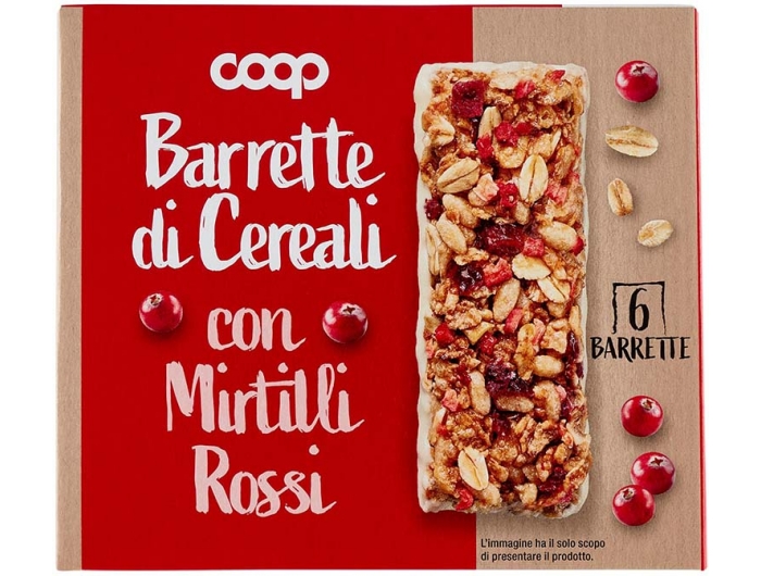 Barrette di cereali Coop con mirtilli rossi 126 g