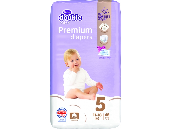 Pannolini per bambini Violeta Double Care taglia 5 (11 - 25 kg), 48 pz