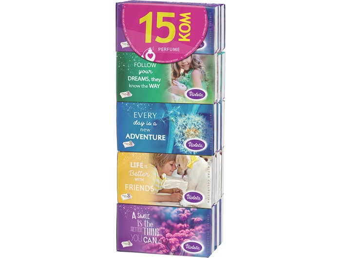 Fazzoletti di carta viola Colore 15 pz