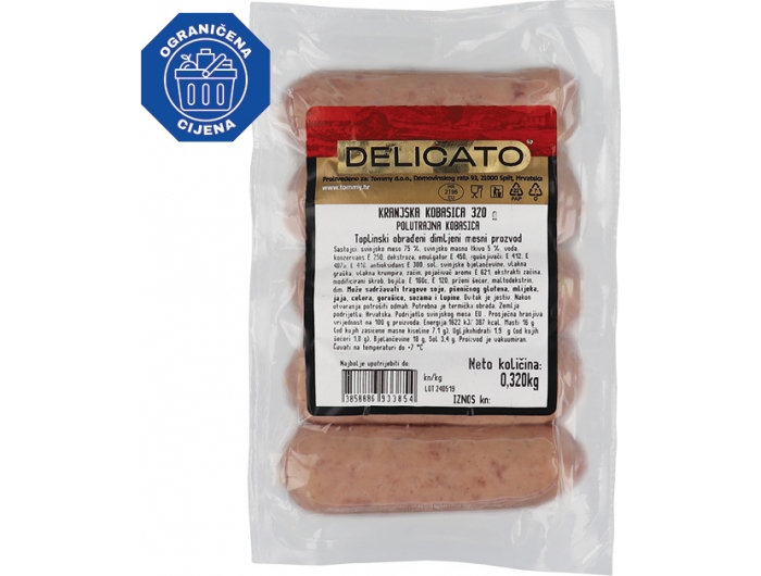 Delicato Kranjska kobasica 320 g