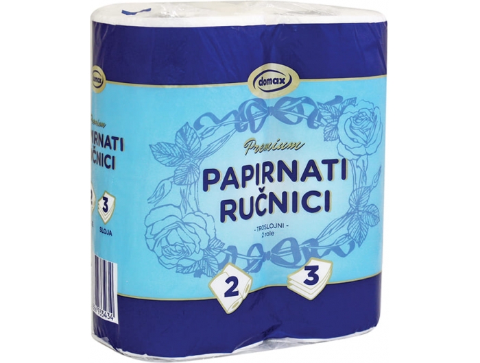 Domax papirnati ručnik troslojni 2 role