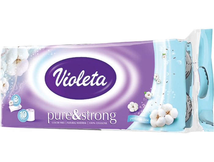 Carta igienica Violeta pure&strong, 10 rotoli