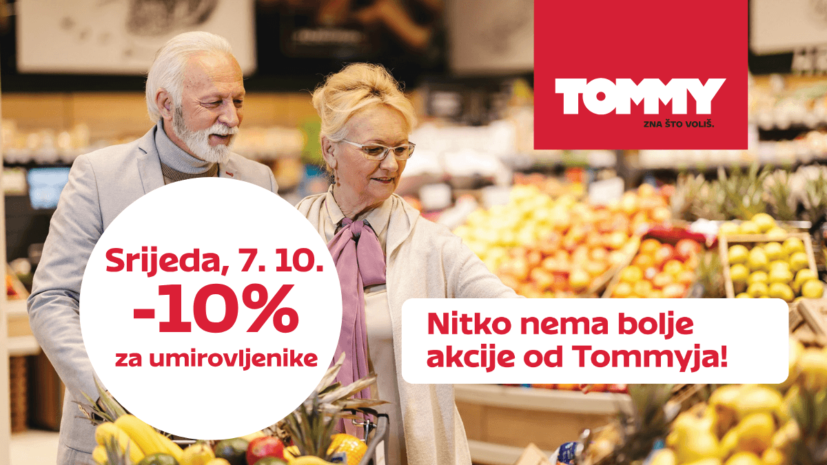 Tommy banner - Popust za umirovljenike svaku prvu srijedu u mjesecu