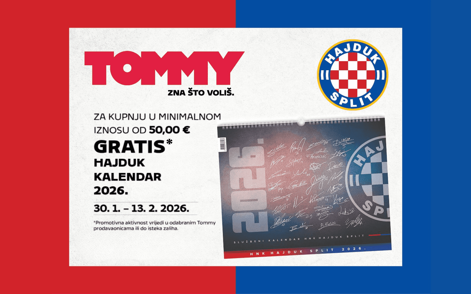 Tommy banner - Odlična pogodnost u Tommyju za navijače Hajduka
