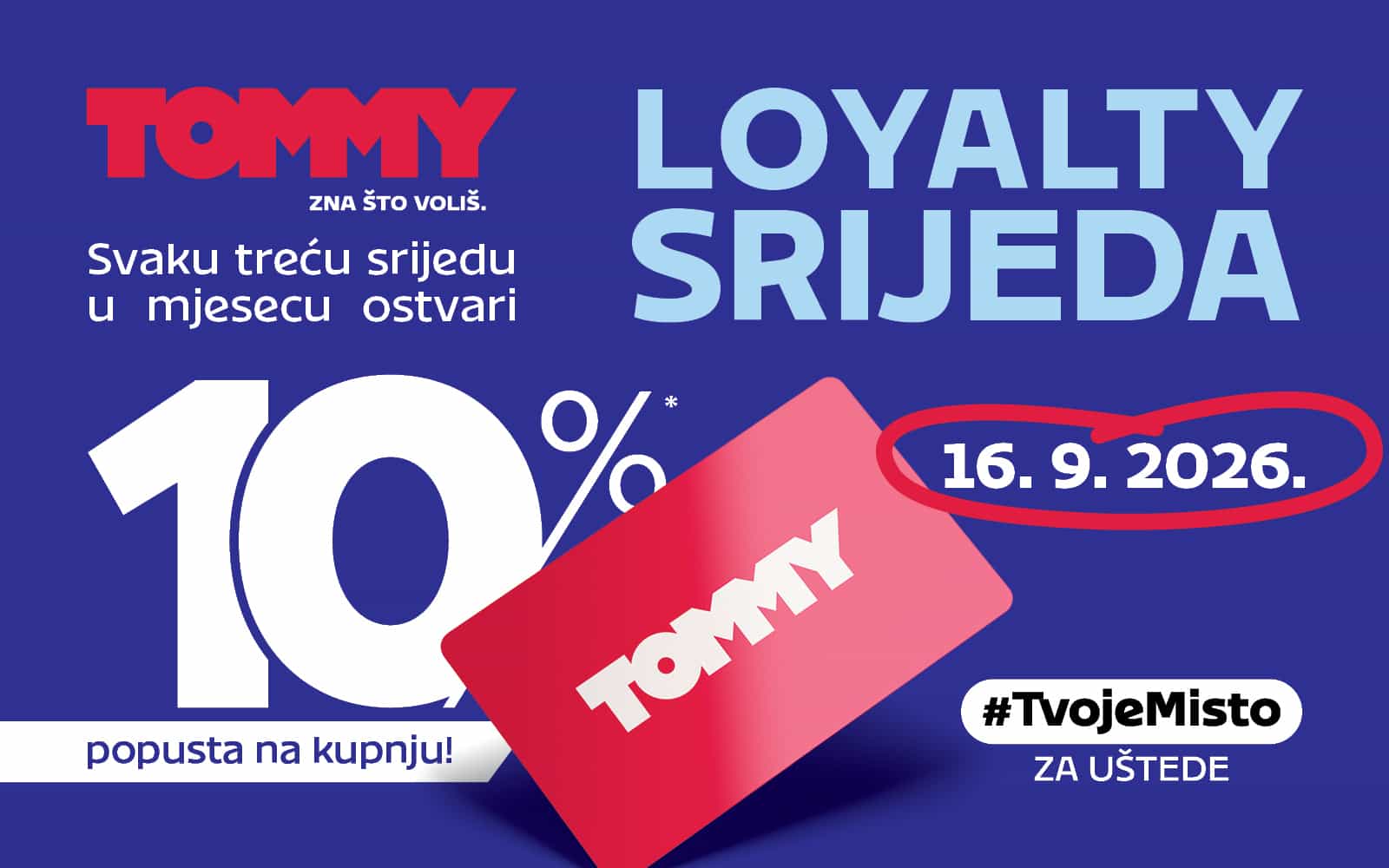 Tommy banner - 10% popusta za Tommy vjerne članove