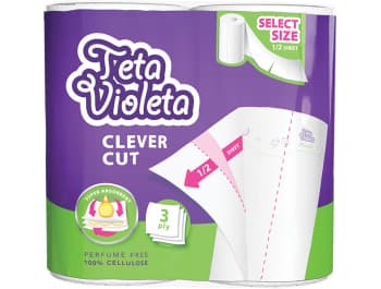 Violeta papirnati ručnik troslojni 1 pak, 2 role