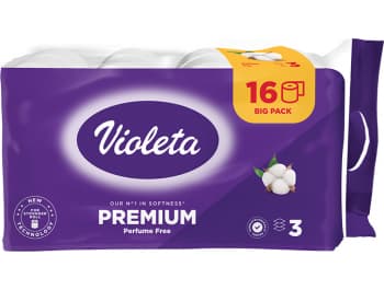 Violeta toaletni papir troslojni premium cotton 1 pak 16 rola