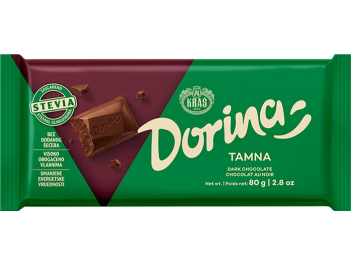 Kraš Dorina tamna čokolada sa stevijom 80 g