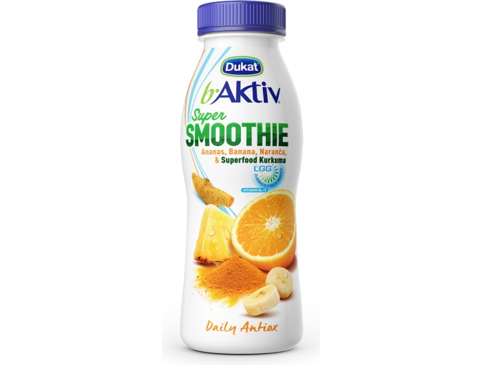 Dukat B.Aktiv LGG Super Smoothie yogurt turmeric pineapple banana and orange 330 g