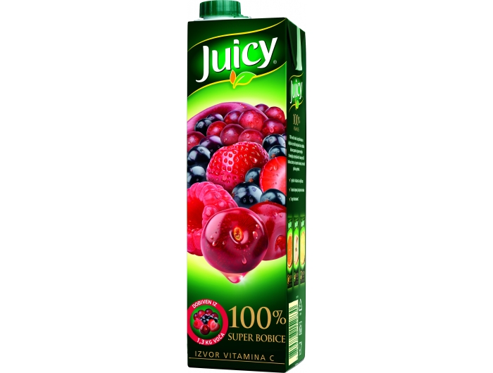 Juicy sok 100% super bobice 1 L