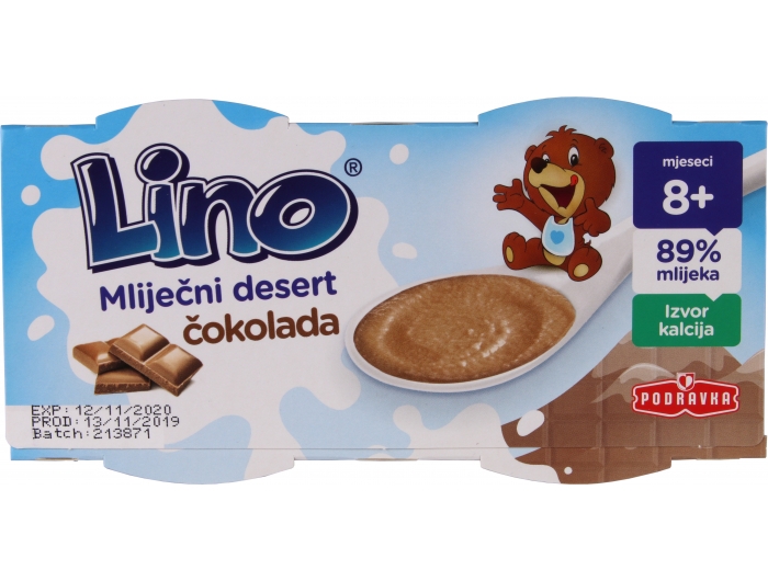 Podravka Lino Mliječni desert čokolada 2x100 g