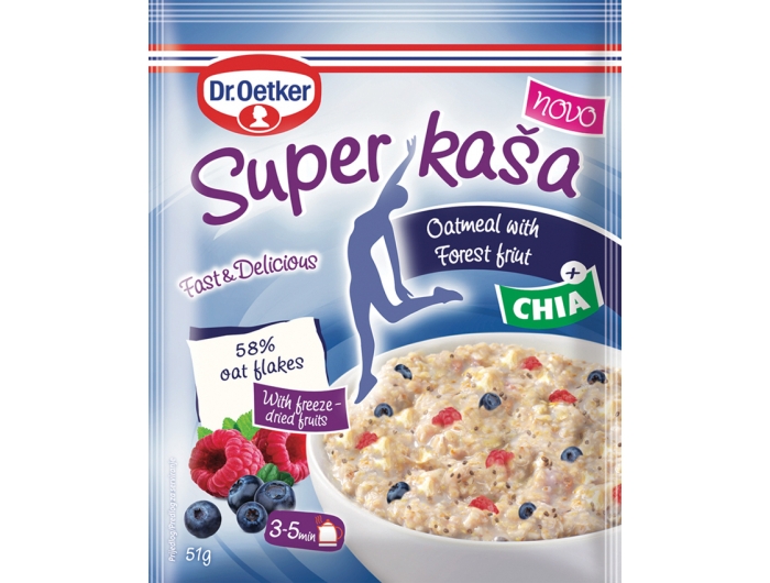 Dr. Oetker Oatmeal with fruit and chia seeds, 51 g
