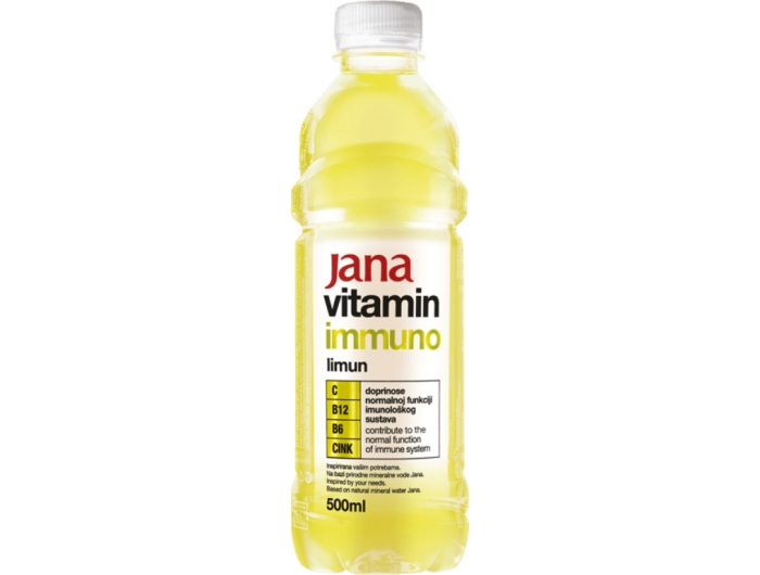 Jana Vitamin Immuno Aromatizirana voda Limun 0,5 L