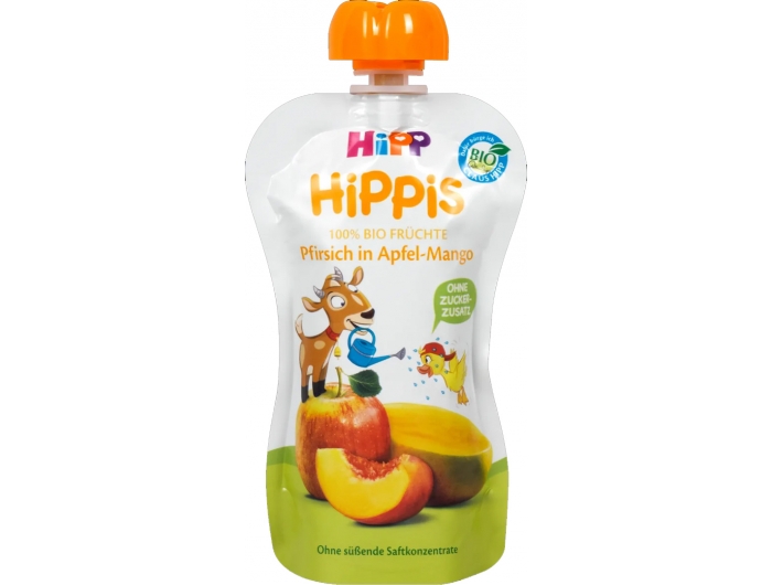 HiPP HiPPis Bio Voćni pire jabuka i mango s breskvom 100 ml