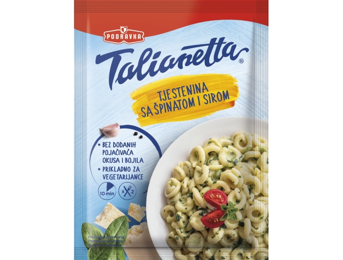 Podravka Talianetta těstoviny se špenátem a sýrem 155g