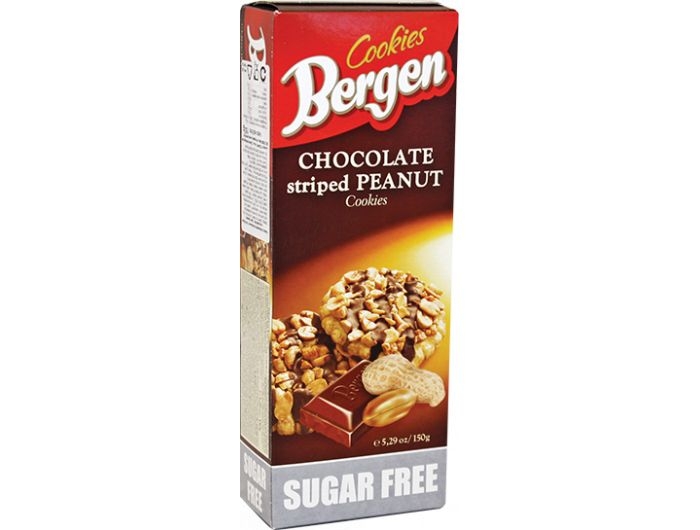 Bergen Keks čokolada i kikiriki bez šećera 150 g