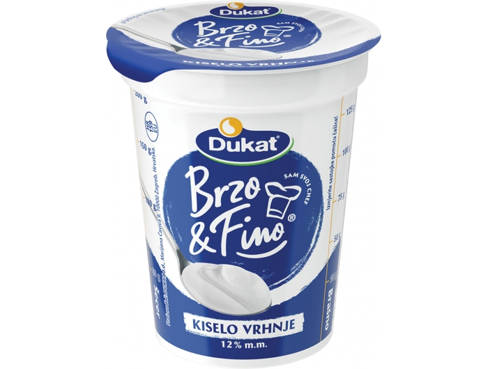 Dukat Brzo&Fino kiselo vrhnje 12% m.m. 400 g