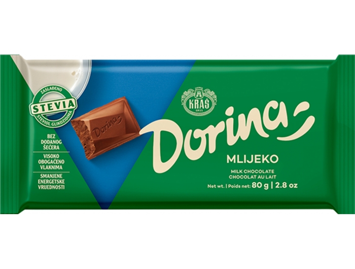 Kraš Dorina mliječna čokolada bez šećera 80 g
