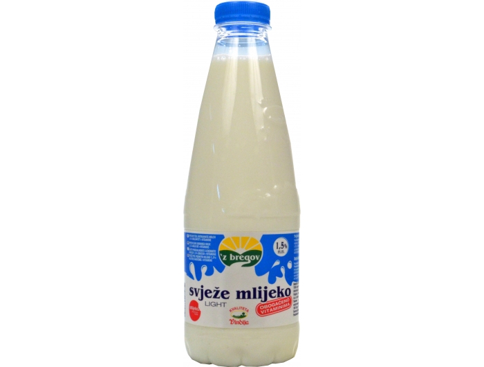 Vindija 'z bregov svježe mlijeko light 1,5 % m.m. 1 L