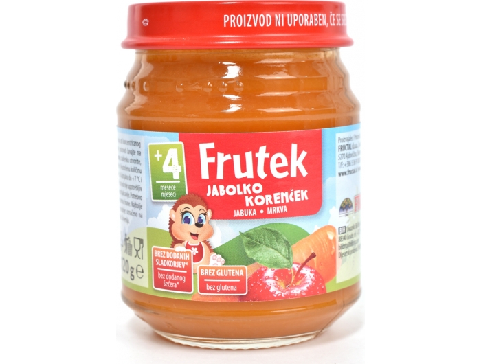 Fructal Frutek voćna kašica od jabuke i mrkve 4+ mj. 120 g