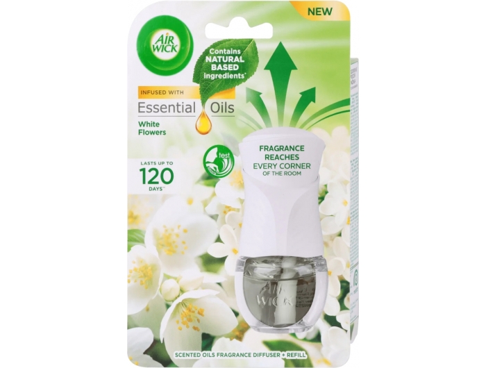 Airwick Essential Oils Električni osvježivač zraka Komplet White Flowers 1 kom