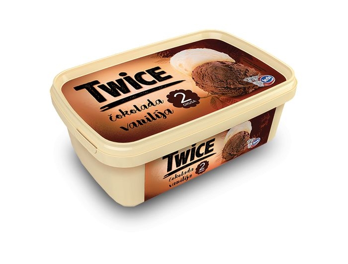 Ledo Twice Sladoled čokolada i vanilija 1 L