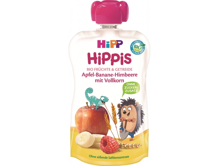 Hipp HiPPis Voćni pire banana i malina sa žitaricama 100 ml