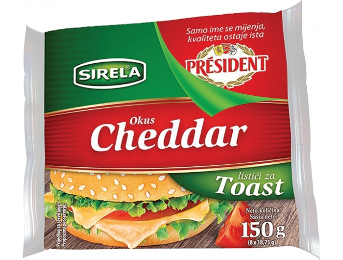 President topljeni sir u listićima Cheddar 150 g
