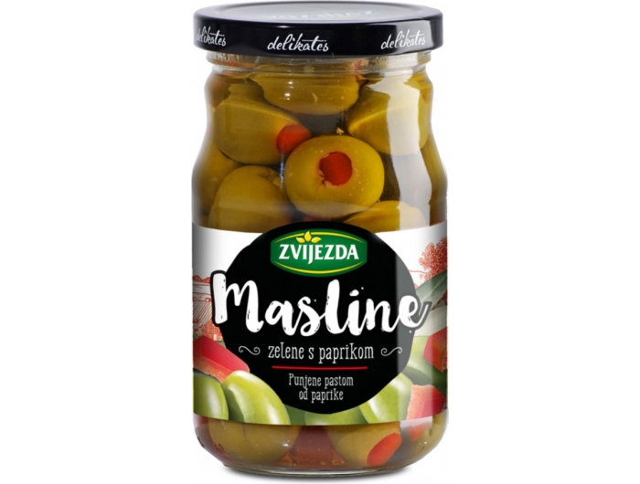 Zvijezda Green olives with paprika 700 g
