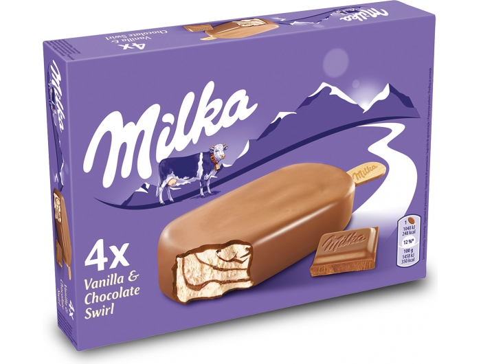 Milka sladoled vanilija i čokolada 4 x 100 ml