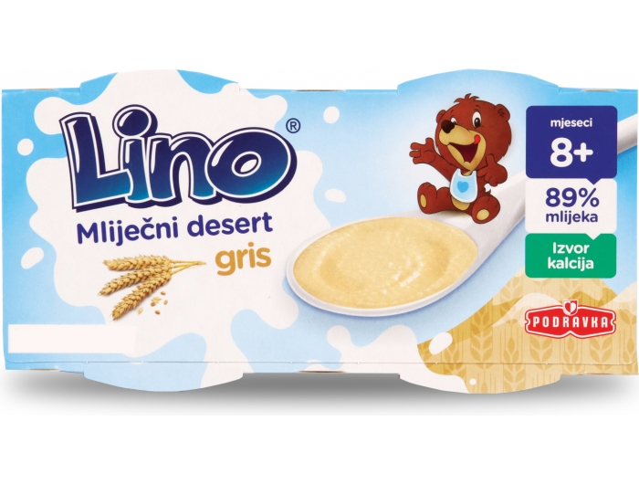 Podravka Lino Milk dessert semolina 2x100 g