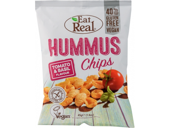 Eat Real čips od humusa s okusom rajčice i bosiljka 45 g