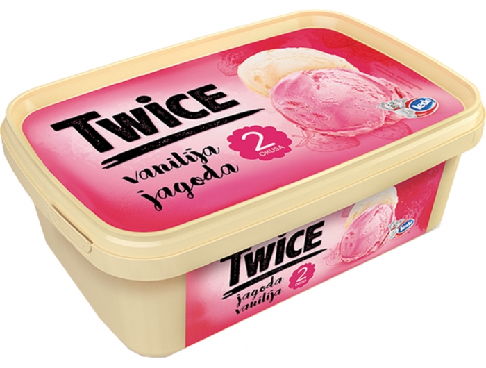 Ledo Twice sladoled vanilija i jagoda 1 L