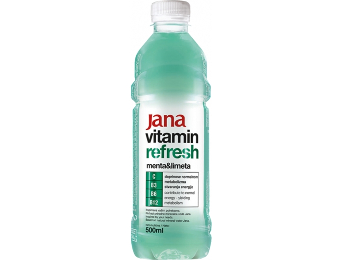 Jana Vitamin Aromatizirana voda Refresh Menta i limeta 0,5 L