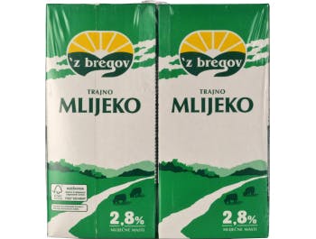 Mleko stałe Vindija 'z bregov 2,8% m.m. 1 opakowanie 4x1L