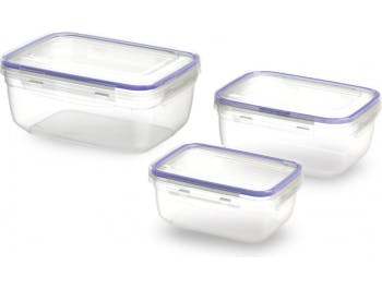 Plastic containers with lids Set of 3 pcs