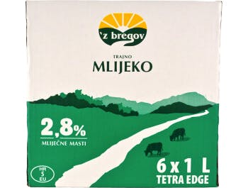 Vindija 'z bregov trajno mlijeko 2.8% m.m. 6x1L