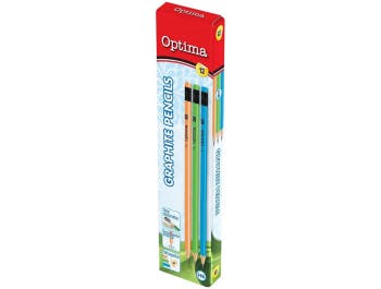 Optima triangular graphite pencil with eraser 100149 P12 / 144/1728