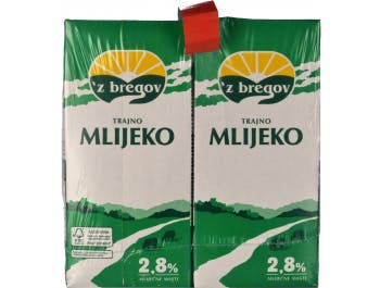 Vindija 'z bregov permanent milk 2.8% m.m. 1 pack 4x1 L