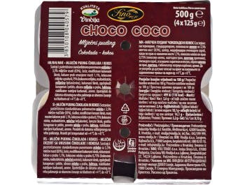 Vindija 'z Bregov budyń czekoladowo-kokosowy 1 opakowanie 4x125 g