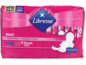 Hygienické vložky Libresse Maxi - normální 10 kusů