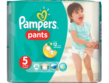 Pieluchy dla niemowląt, 1 opakowanie, 22 szt., Pampers spodnie
