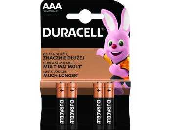 Duracell Batterien Alkaline AAA 1 Packung 4 Stk