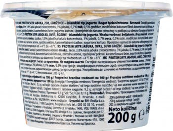 Vindija 'z bregov Protein isländische Joghurtsorte Apfel, Rosine und Hafer 200 g