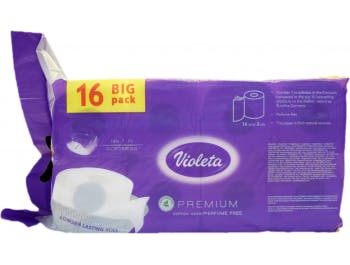 Violet toilet paper three-layer premium cotton 1 pack of 16 rolls